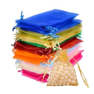 50Pcs Organza Bag Jewelry Packaging & Display Bags Candy Pouches Drawa_1